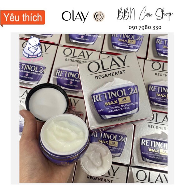 Kem Olay ban đêm: Olay Retinol 24 night hydrating móiturizer 48g [USA] | BigBuy360 - bigbuy360.vn