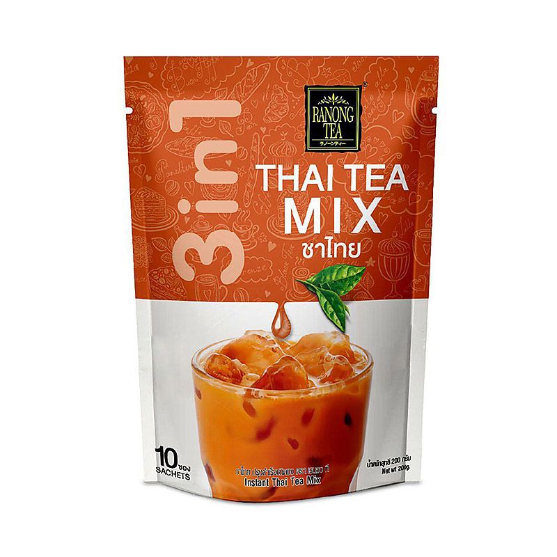 Trà Sữa Thái Hòa Tan Ranong Tea 3 In 1 200G (10 Gói X 20 G)