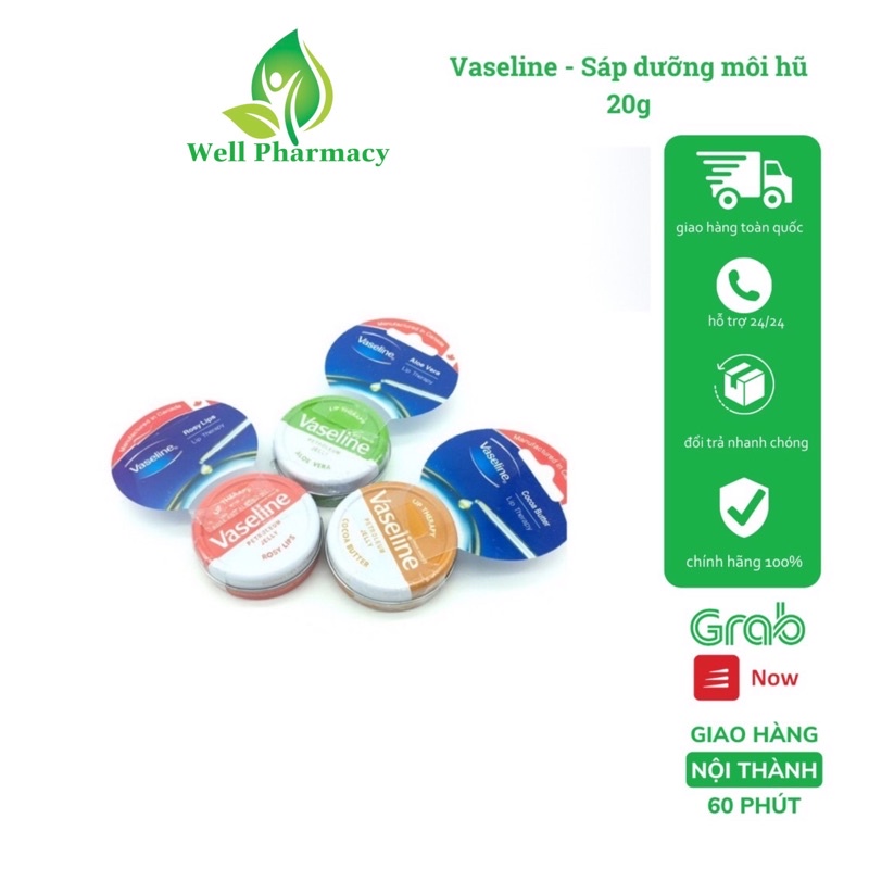 Vaseline- Sáp dưỡng môi có hương thơm dễ chịu hũ 20g