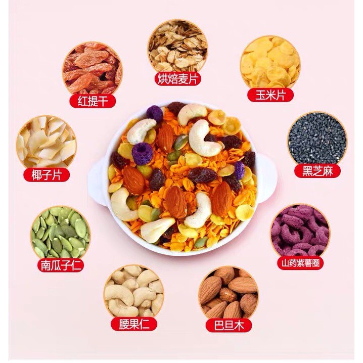 Hộp 500g - Ngũ cốc hoa quả dinh dưỡng siêu ngon | BigBuy360 - bigbuy360.vn