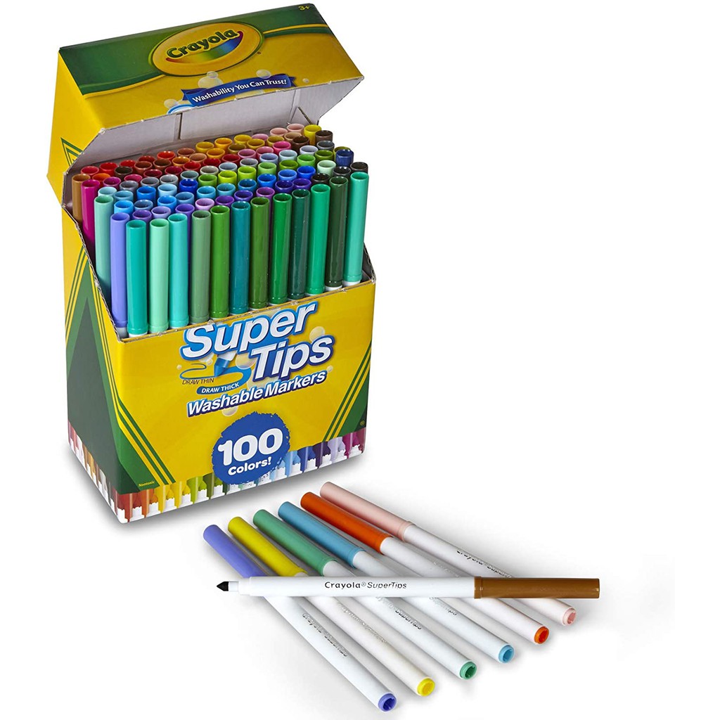 Bút Crayola Super Tips Bộ 100 Cây Đa Dạng Màu - Hàng Chính Hãng