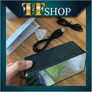 Loa Bluetooth mini đồng hồ mặt gương