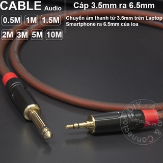 Dây 3.5 sang 6ly diy 0.5m đến 5m - cáp 3.5mm stereo sang 6.5mm mono