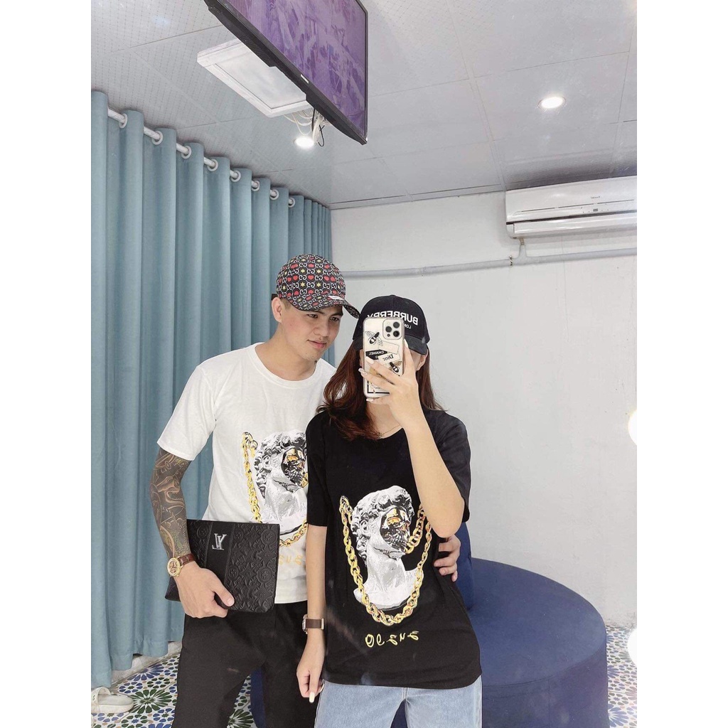 Áo Phông Unisex , Áo Thun Tay Lỡ Form Rộng MIKENCO in hình 5D Dây chuyền Vàng-AEHULKSHOPVN3