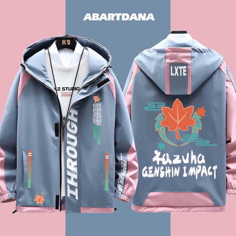Áo khoác in hình lá phong phong cách game Kazuha Genshin 2 chiều thời trang xuân thu đẹp mắt unisex
