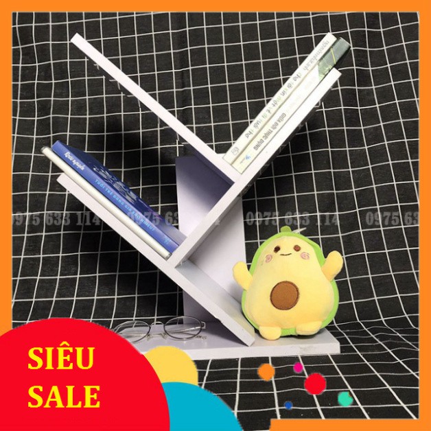 Kệ sách để bàn ❤️FREESHIP❤️ Giá sách gỗ hình xương cá lắp ghép siêu xinh