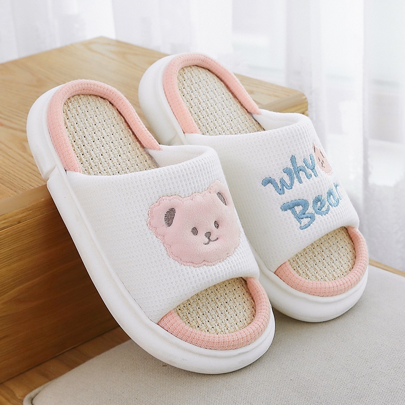 Dép cotton Lanh Đi Trong Nhà Đế Dày Khử Mùi Kiểu Hoạt Hình Xinh Xắn Cho Cặp Đôi