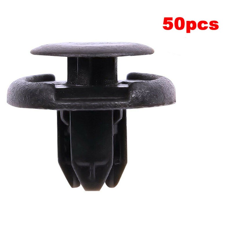Set 50 Nút Nhấn Nhựa 8mm Màu Đen Thay Thế Cho Cản Trước Xe Hơi