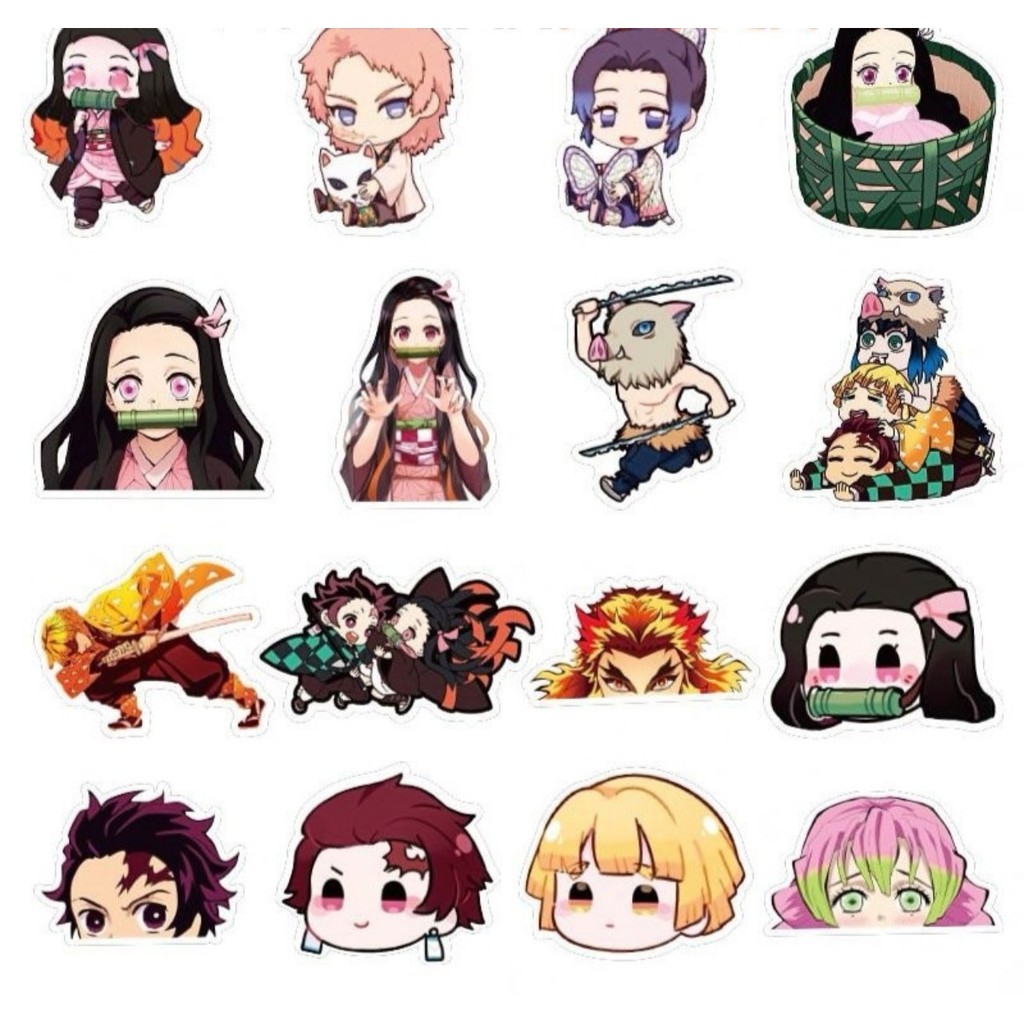 Sticker Kimetsu No Yaiba - Miếng dán decal Thanh gươm diệt quỷ - Chống nước hình dán Tanjiro Nezuko Zenitsu STK01