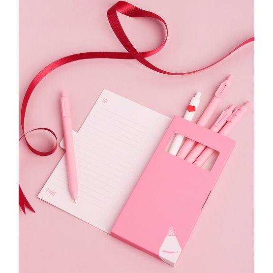 Bộ 5 bút gel Kaco LOVE mực đen ngòi 0,5mm