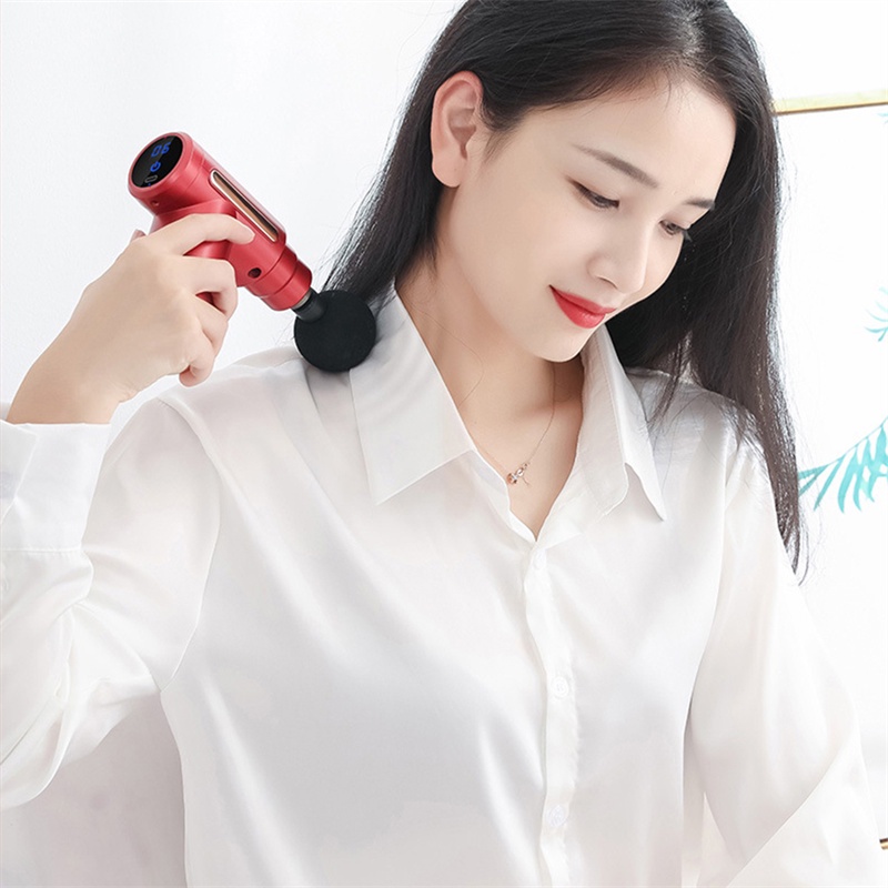 Máy Massage di động (bốn đầu massage) màn hình LCD hiển thị rung tần số cao, giảm cơ bắp kéo dài cổ giảm đau
