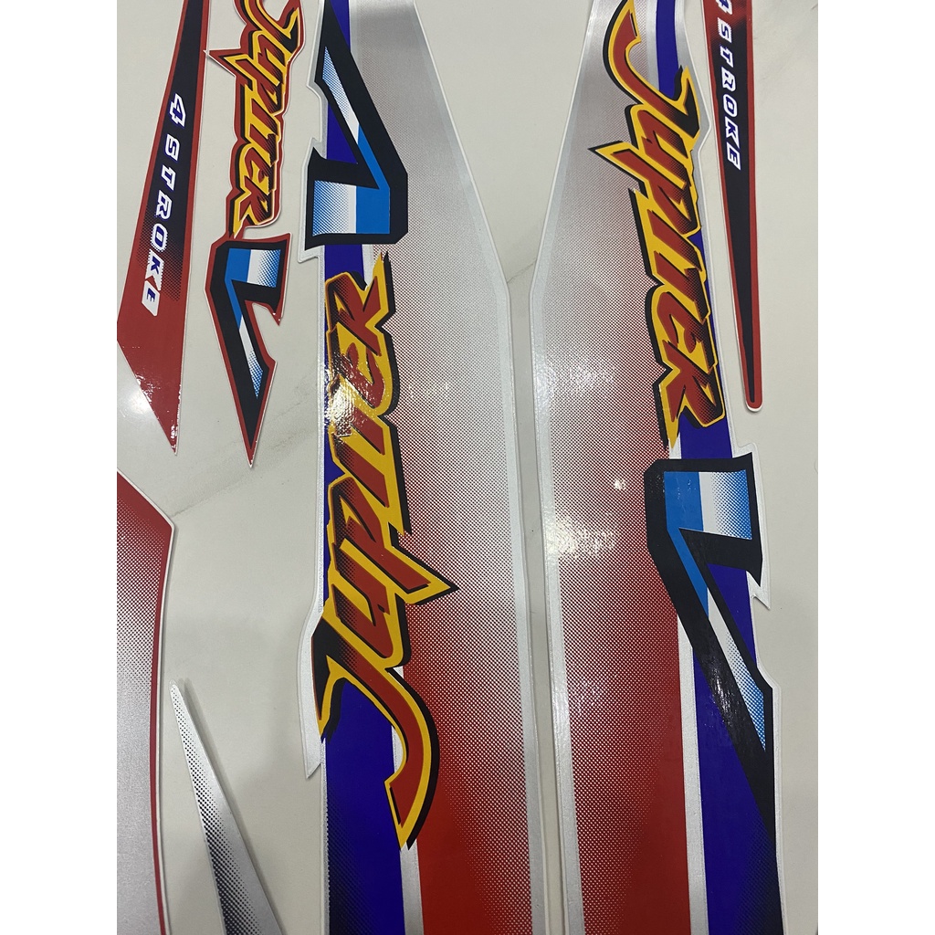 Nguyên bộ tem rời 3 lớp zin thái dán xe máy Yamaha Jupiter V màu đỏ