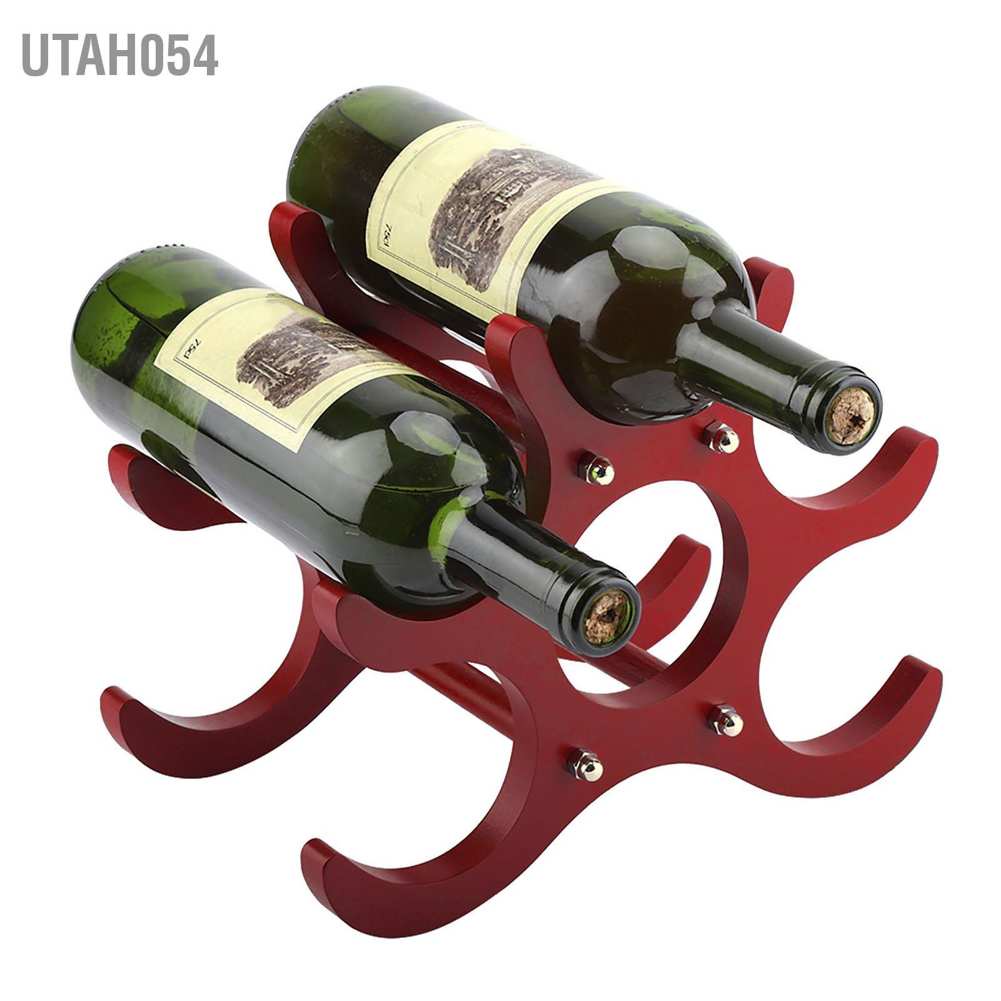 Giá đỡ 6 chai rượu vang đỏ bằng gỗ tiện dụng