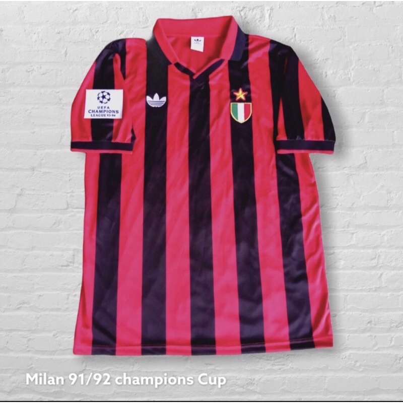 Áo thun thể thao Champions Ac Milan 92 phong cách retro