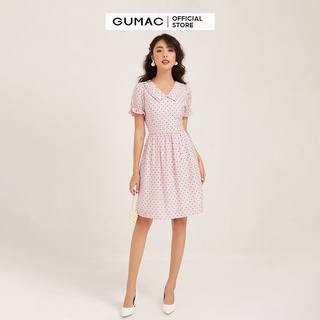 Đầm nữ GUMAC họa tiết chấm bi tiểu thư, đủ màu đủ size DB117