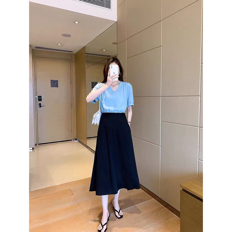 SUXI Áo Sơ Mi Tay Ngắn Cổ Chữ V Dáng Rộng Phong Cách Hàn Quốc Thời Trang Mùa Hè Cho Nữ