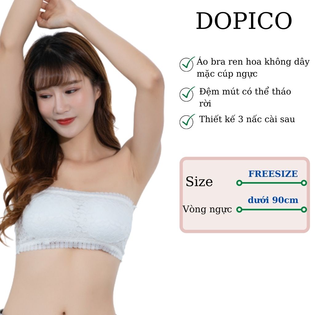 Áo bra ren không dây nữ đẹp, áo ngực không dây mặc cúp ngực gợi cảm DOPICO  A8814