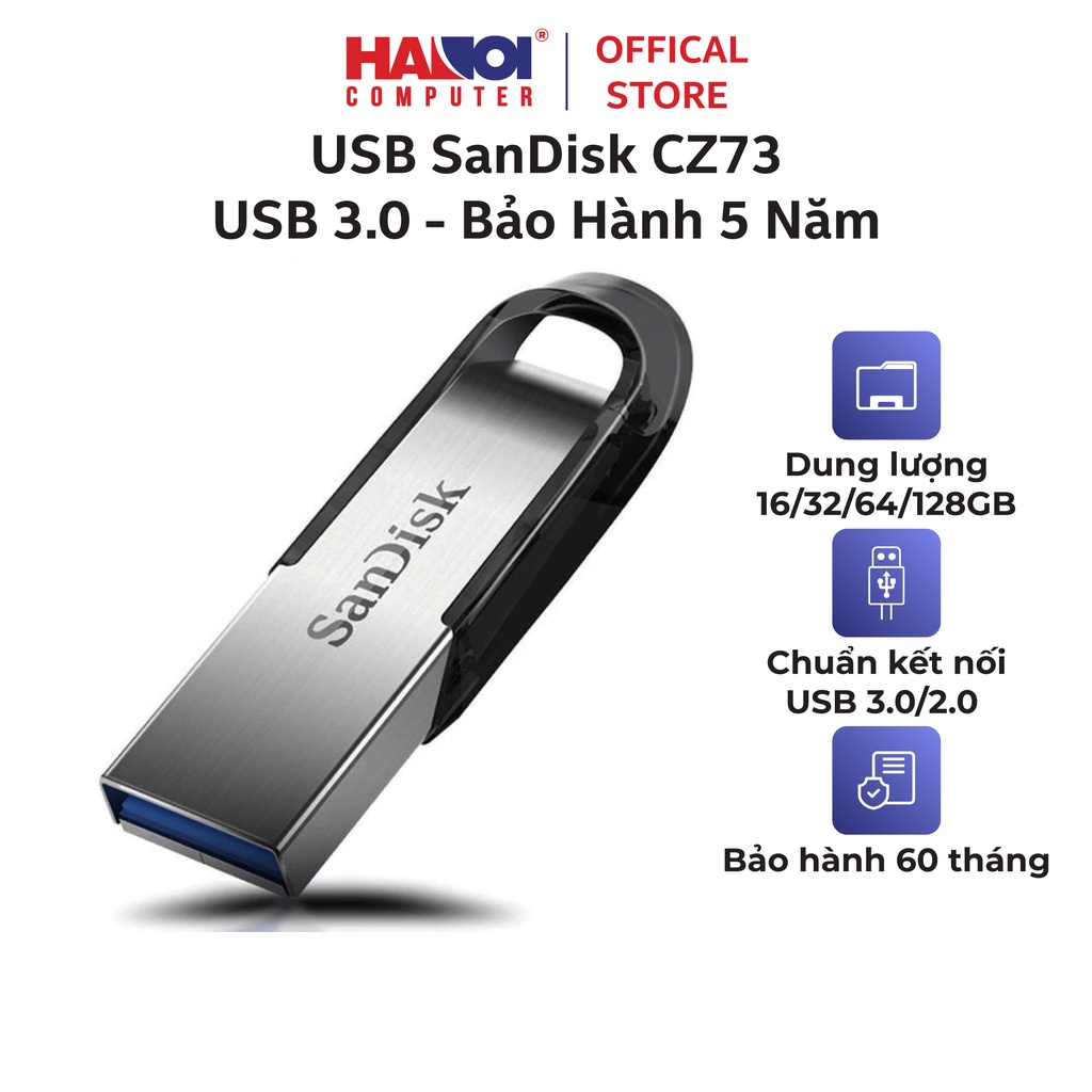 USB SanDisk CZ73 16GB/32GB/64GB/128GB USB 3.0 phần mềm bảo vệ và chống truy cập trái phép SecureAccess