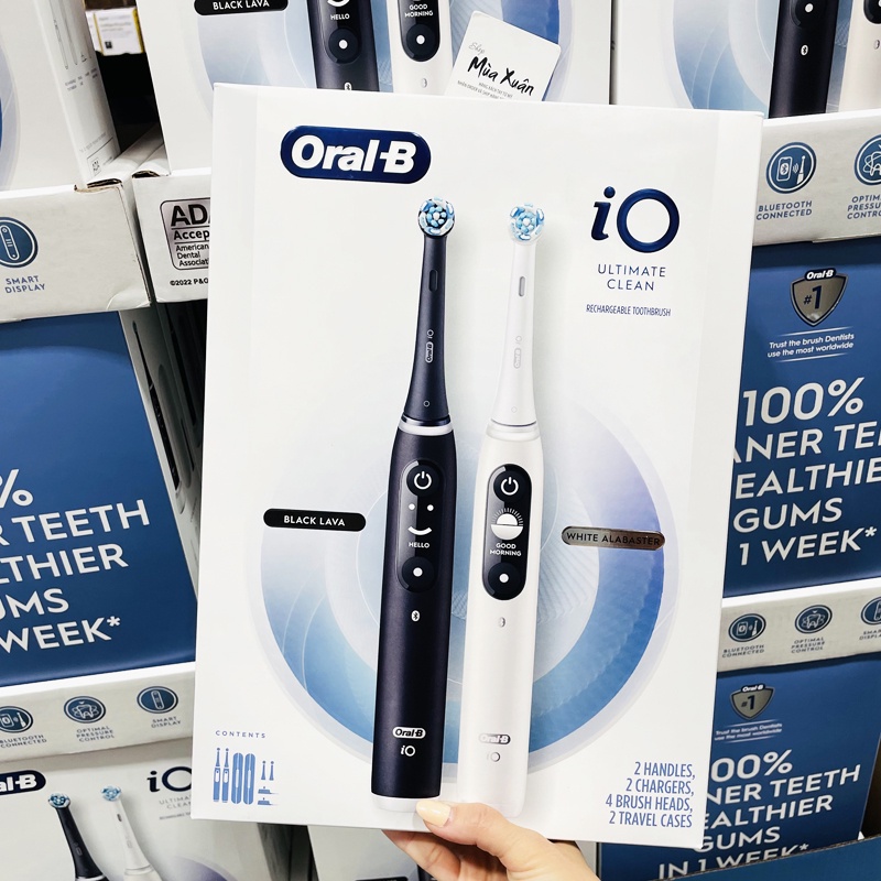 Bộ 2 bàn chải máy Oral-B iO Ultimate Clean, Black Lava/White Alabaster