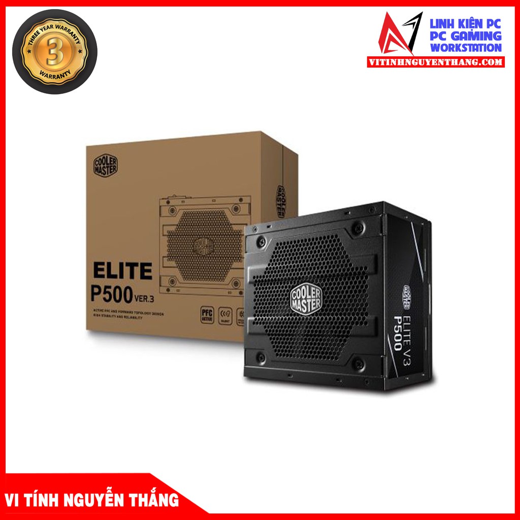 NGUỒN MÁY TÍNH COOLER MASTER ELITE V3 230V PC500 500W (MÀU ĐEN)