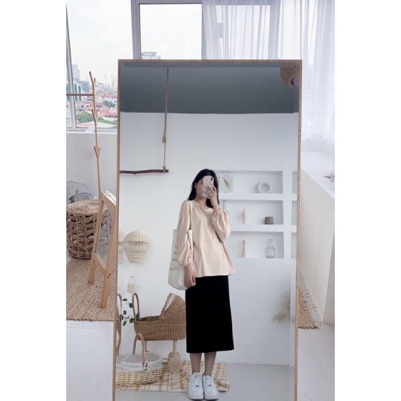 Chân váy dài midi suông đứng cạp khóa xẻ sau ( sãn size) -M35 | BigBuy360 - bigbuy360.vn