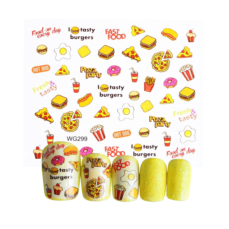 [Hàng mới về] Tờ hình dán móng tay trang trí nghệ thuật họa tiết hoạt hình đáng yêu