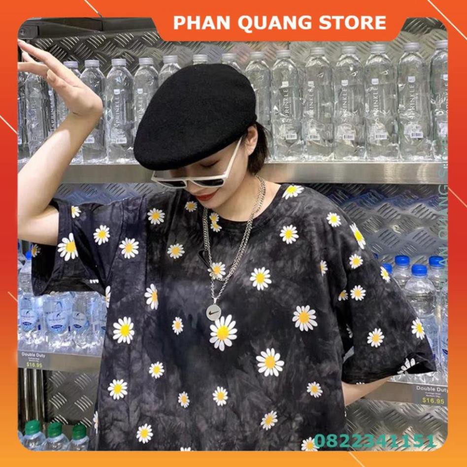 👗 ÁO THUN LOANG HOA CÚC OVERSIZE - ÁO PHÔNG FORM THỤNG TAY LỠ DÁNG RỘNG LOANG MÀU -(Sắn) PQ-Shop New ་ ˇ