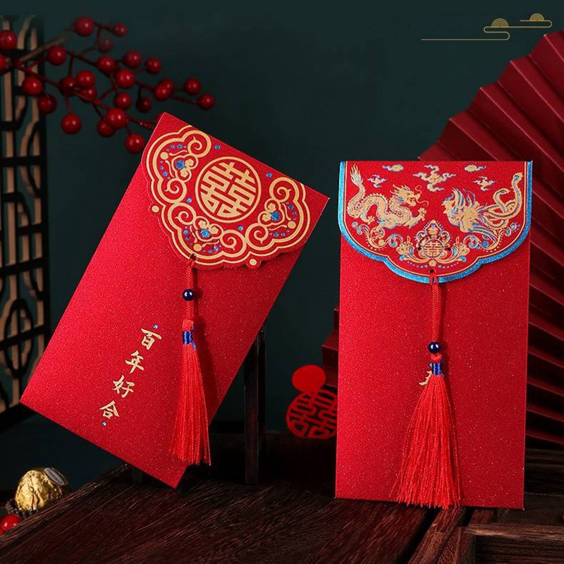 Bao Lì Xì Năm Mới 2023 Màu Đỏ Có Tua Rua