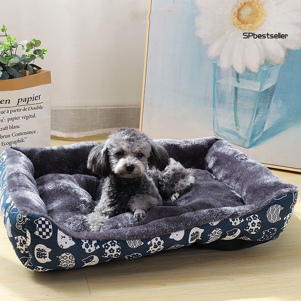 Giường Ngủ Hình Chữ Nhật Giữ Ấm Mùa Đông Cho Thú Cưng