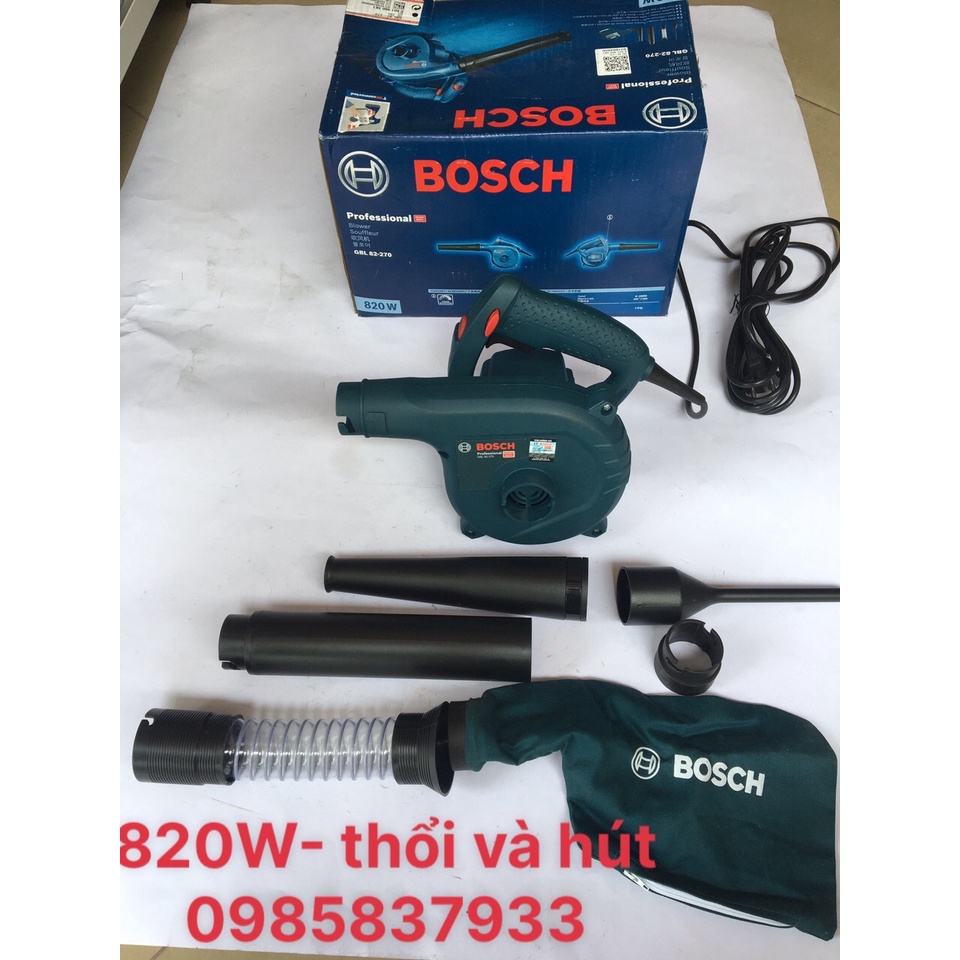 Máy thổi và hút bụi 820W GBL 82-270 chính hãng Bosch dùng vệ sinh các thiết bị an toàn hiệu quả