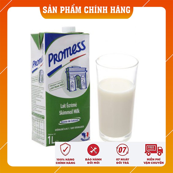 SỮA TƯƠI KHÔNG BÉO KHÔNG ĐƯỜNG PROMESS 1L - XUẤT XỨ: PHÁP