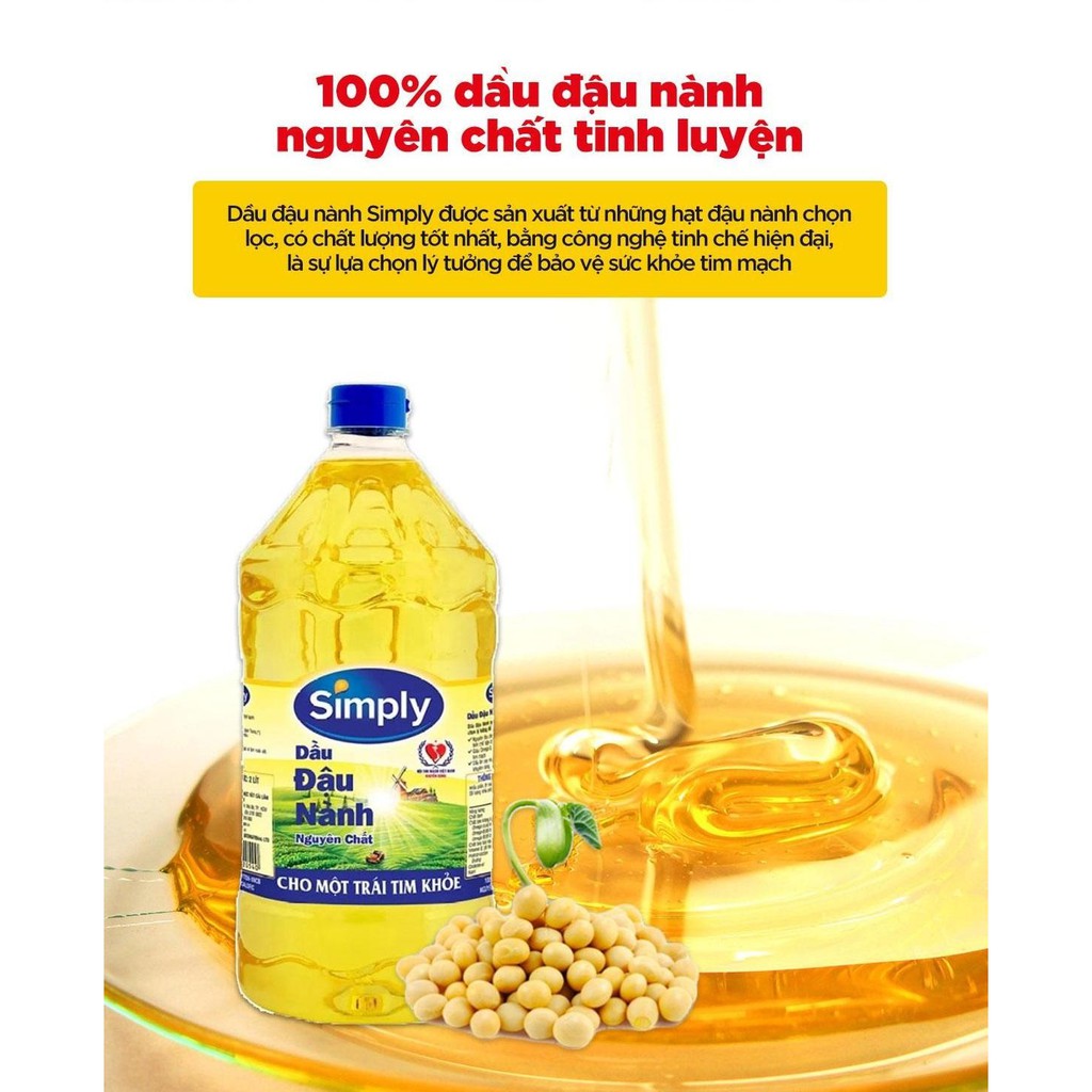 Dầu đậu nành nguyên chất Simply can 5 lít