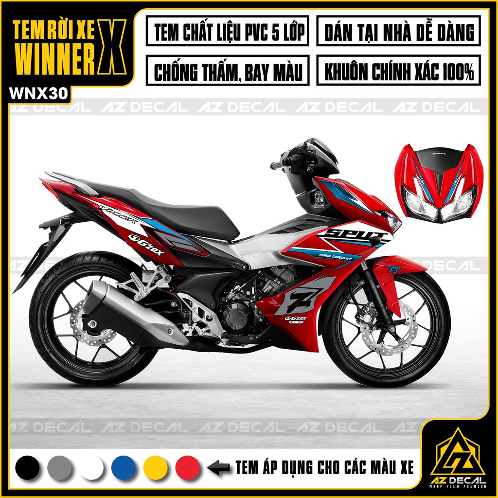 Tem Sport Xe Winner X | WNX30 | Tem Rời Xe Máy Chống Nước, Chống Bay Màu, Decal Cắt Sẵn Dễ Dán