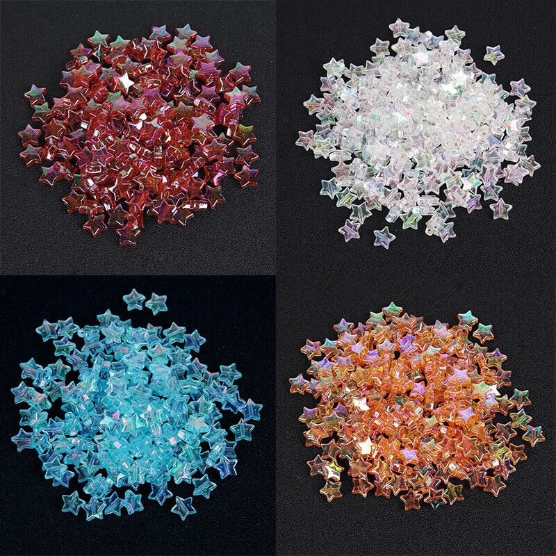 Set 100 hạt xâu làm trang sức hình ngôi sao năm cánh 11x4mm