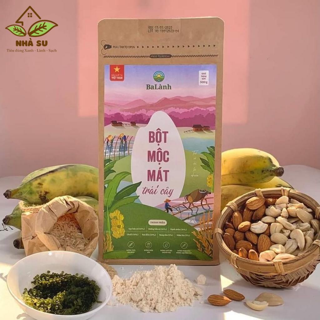 Bột mộc mát trái cây Ba Lành - Bột ngũ cốc dinh dưỡng từ gạo và các loại hạt, bột sữa hạt thuần chay - 500g