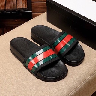 Dép nam ⚡Freeship⚡ Dép nam Gucci thời trang sọc màu quai đế cao nam tính
