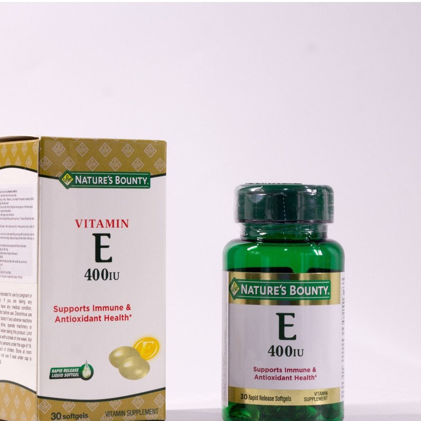 Viên Uống Bổ Sung Vitamin E Giúp Đẹp Da, Chống Lão Hóa Nature's Bounty Vitamin E 400IU Hộp 30 Viên | Thế Giới Skin Care