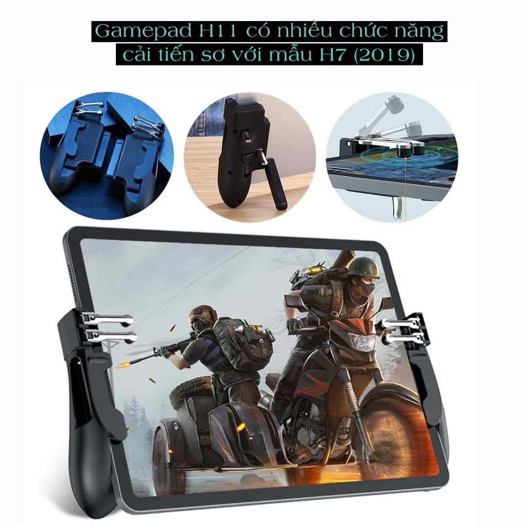 Tay cầm chơi game PUBG call of duty Freefire dành cho ipad máy tính bảng hỗ trợ chơi game 6 ngón H11