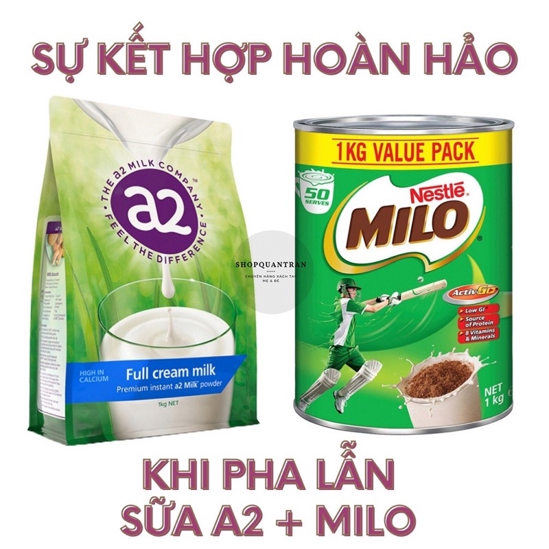 (Combo) Sữa A2 Úc Nguyên Kem và MILO (Date Mới) Chính Hãng Giá Tốt