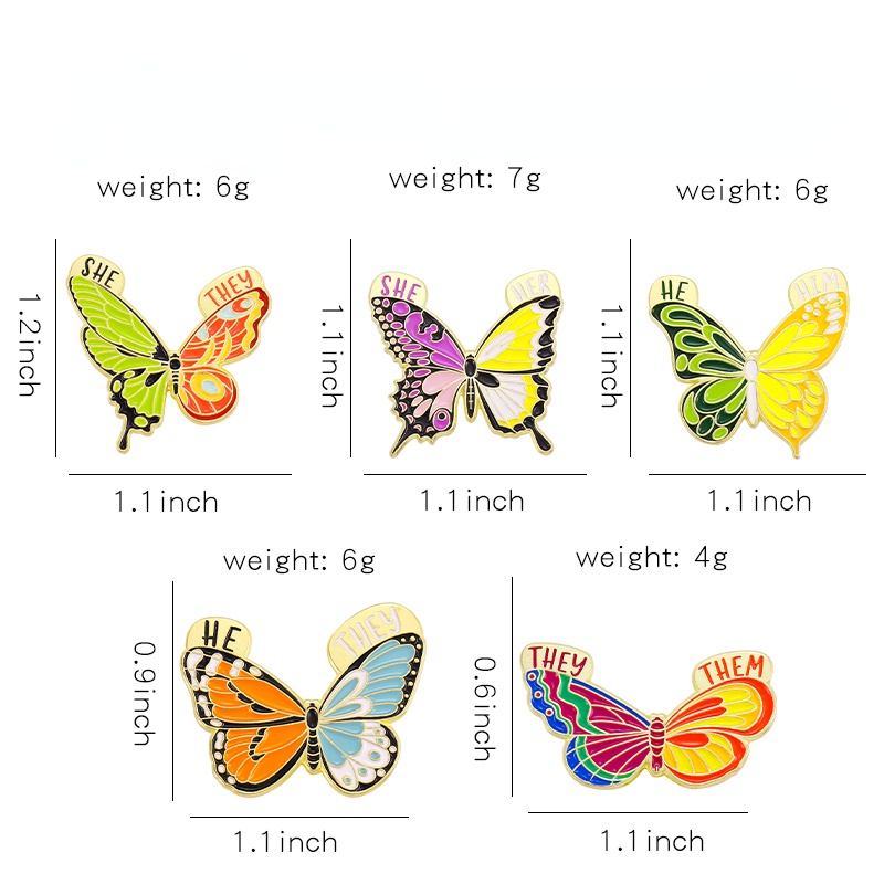 Huy hiệu cài áo MISS ZOE thiết kế bươm bướm hoạt hình nhiều màu sắc đáng yêu thời trang