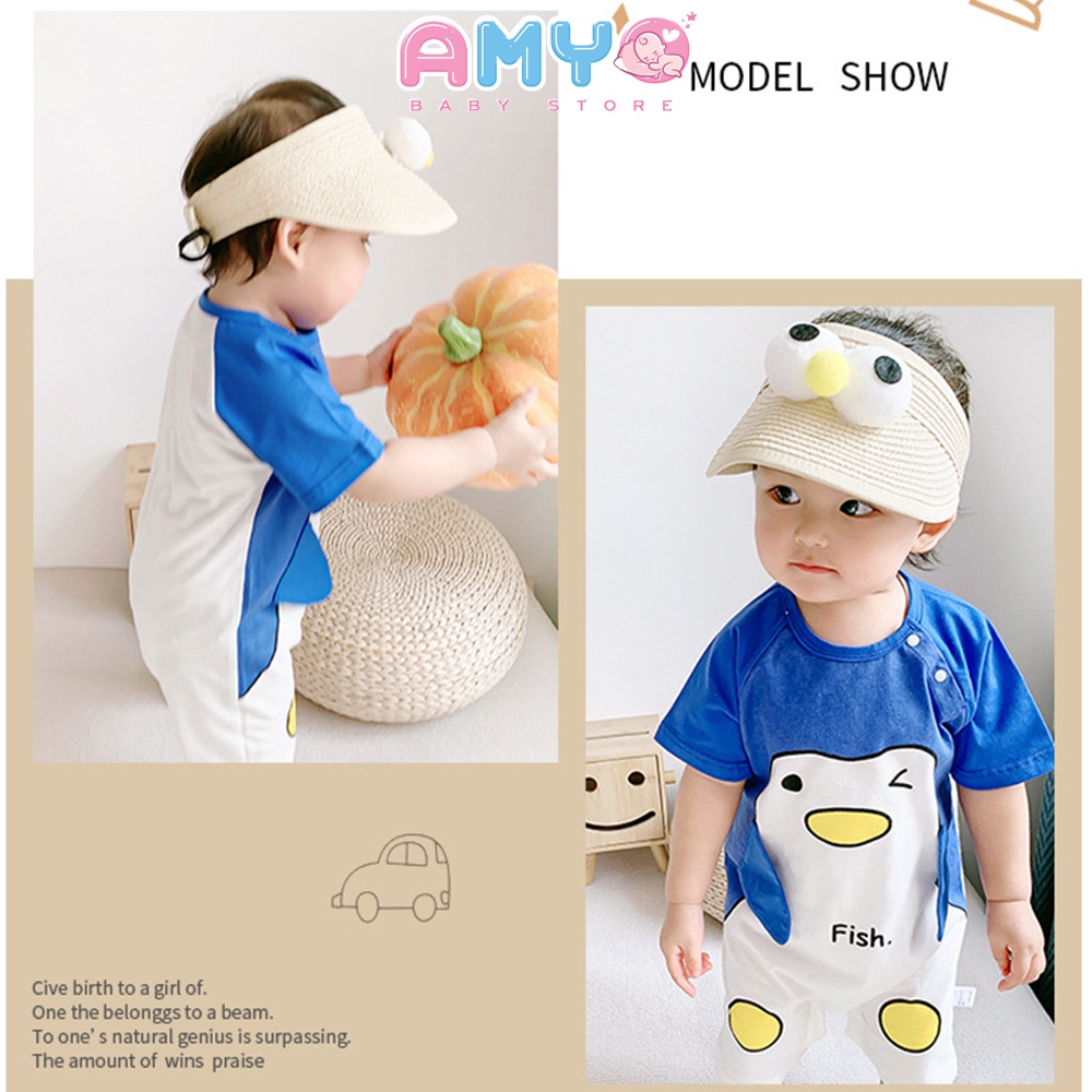 Bodysuit cho bé gái bé trai sơ sinh AMYO bộ body đùi liền thân bé đầy tháng 3 6 9 12 tháng thôi nôi 11.BDM01.08-1