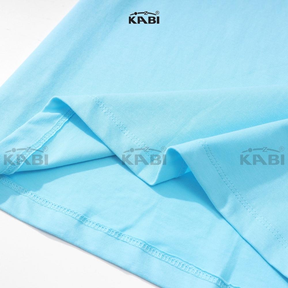 Áo thun tay ngắn nữ KABI áo cotton cổ tim cổ v in chữ basic form dáng ôm - WAN005