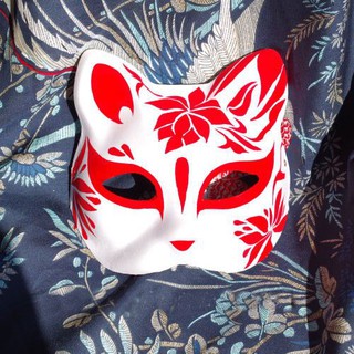 [100% vẽ tay thủ công]  Mặt nạ mèo vẽ_07 (Mask fox/cat -cosplay)
