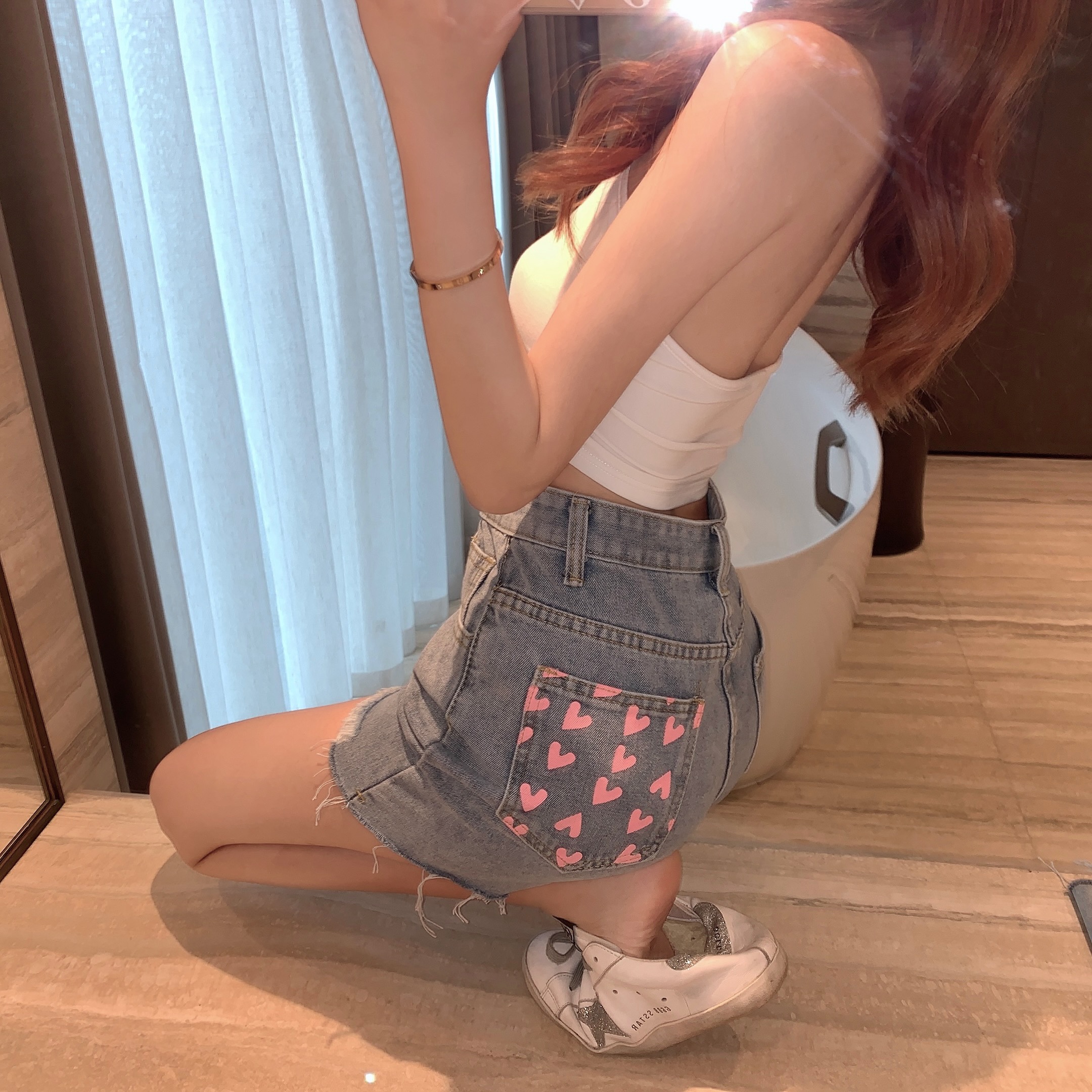 Quần Short Denim Lưng Cao Rách Tua Rua Cá Tính Cho Nữ | BigBuy360 - bigbuy360.vn