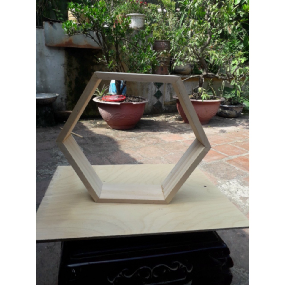 bệ kê gỗ lục giác, kê đồ trang trí nội thất