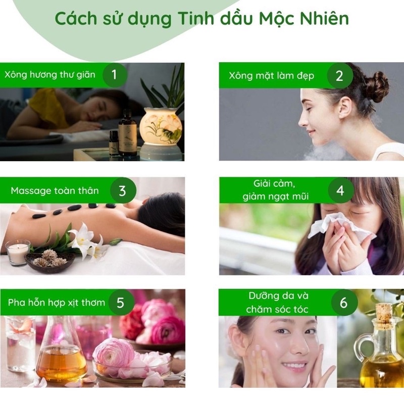 Tinh dầu thiên nhiên Mộc Nhiên nguyên chất thơm phòng đuổi muỗi đã được kiểm định