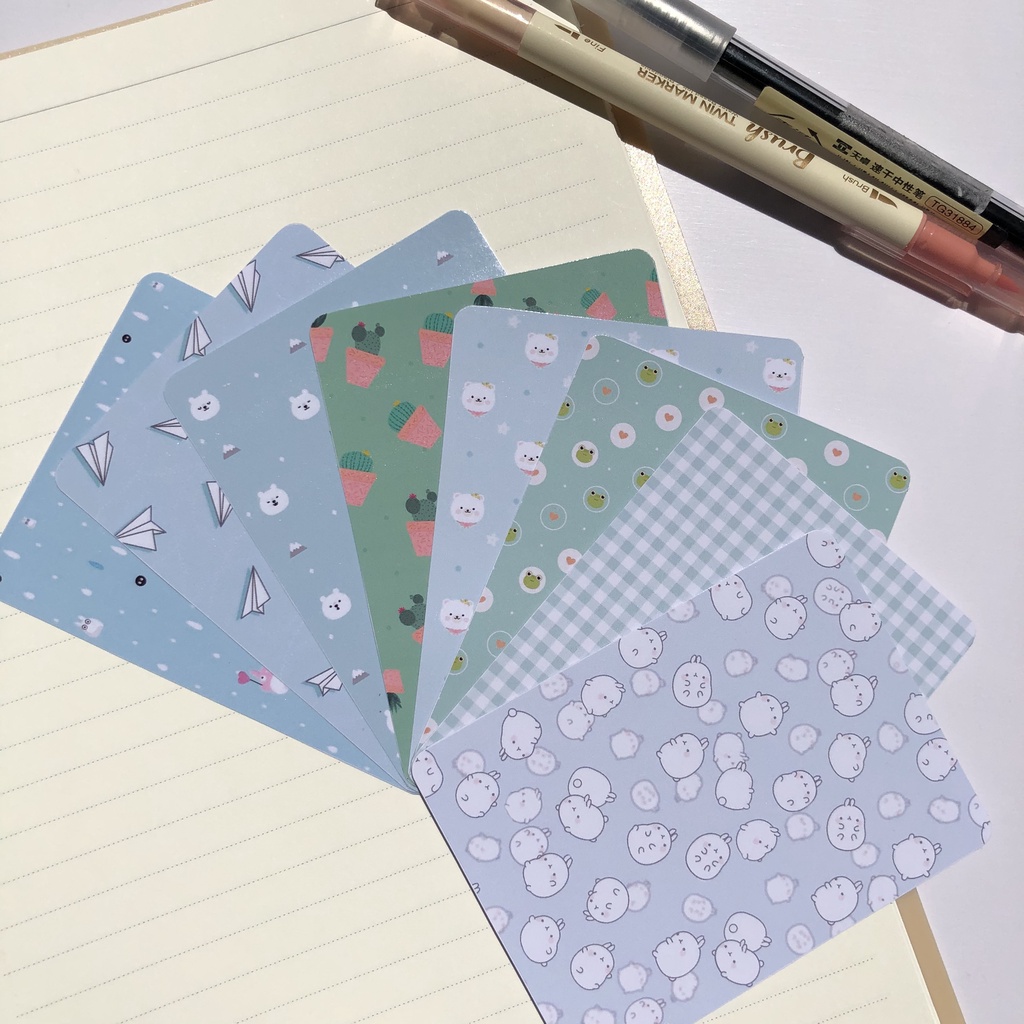 Một set 08 tấm sticker các màu dễ thương - bullet journal