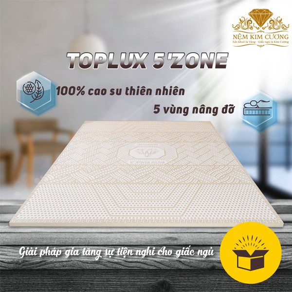Topper Nệm Cao Su Kim Cương 5zone 2,5cm