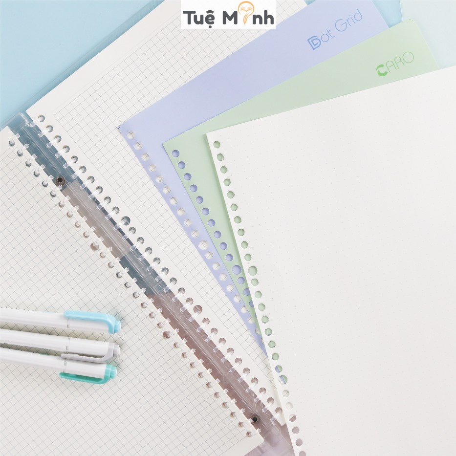 Sổ Binder còng nhựa Klong A4 40 tờ Caro MS 554 File nhựa kẹp còng màu Pastel, Klong