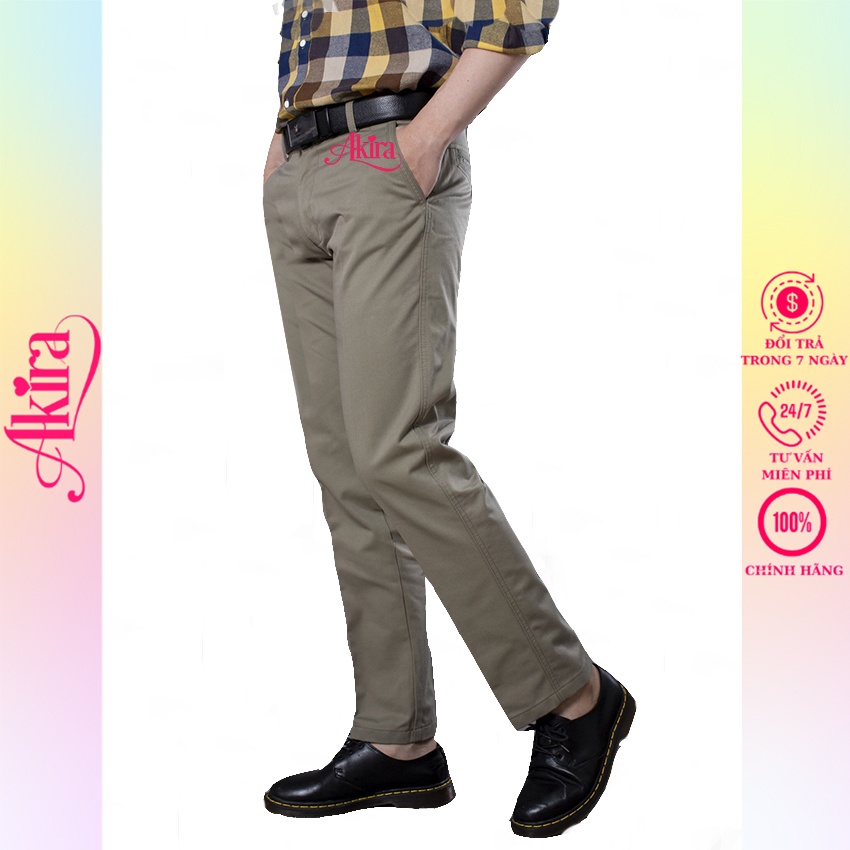 Quần Kaki Nam Dáng Ống Đứng Dày Dặn, Thiết Kế Form Ôm Tôn Dáng Akira Fashion